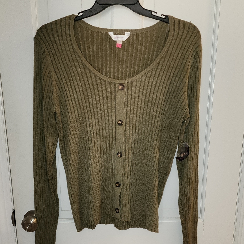 No Boundaries Olive Button-Up Cardigan